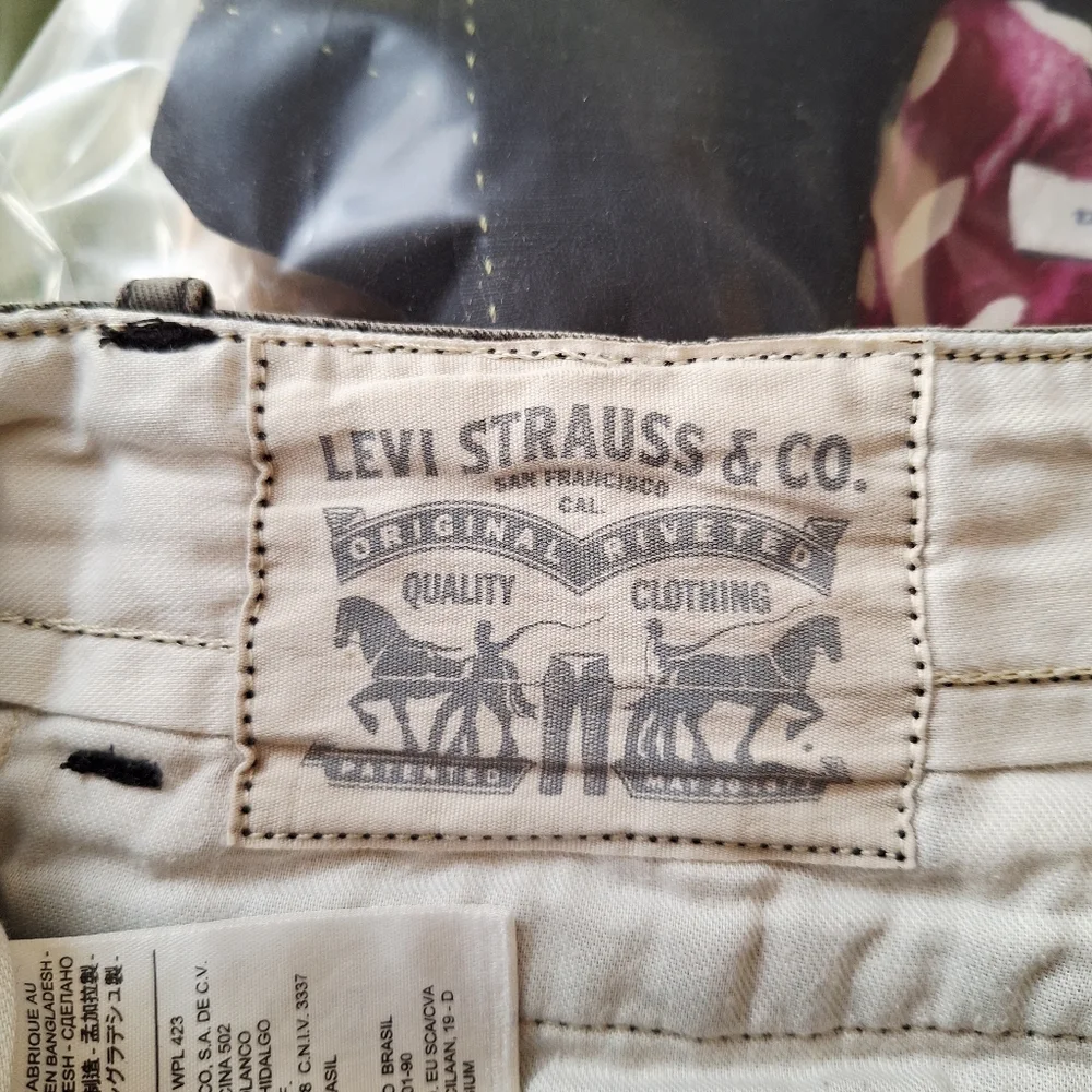 Levis Men Grey Cargo Shorts Sz 34
